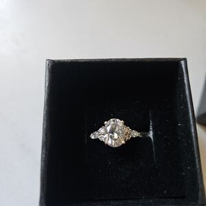 Moissanite Engagement Wedding Ring 14k Gold Plated Band